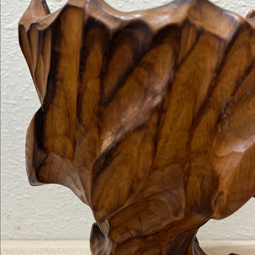 Hand carved vintage wooden candle holder - Picture 8 of 12